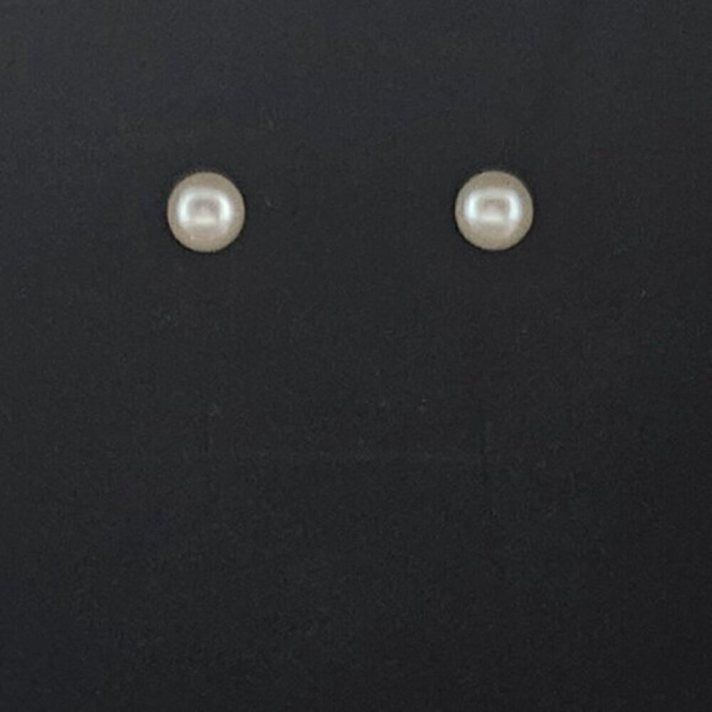 Classic Faux Pearl Necklace & Matching Stud Earring Set Gold Tone Vintage Style - Picture 5 of 6